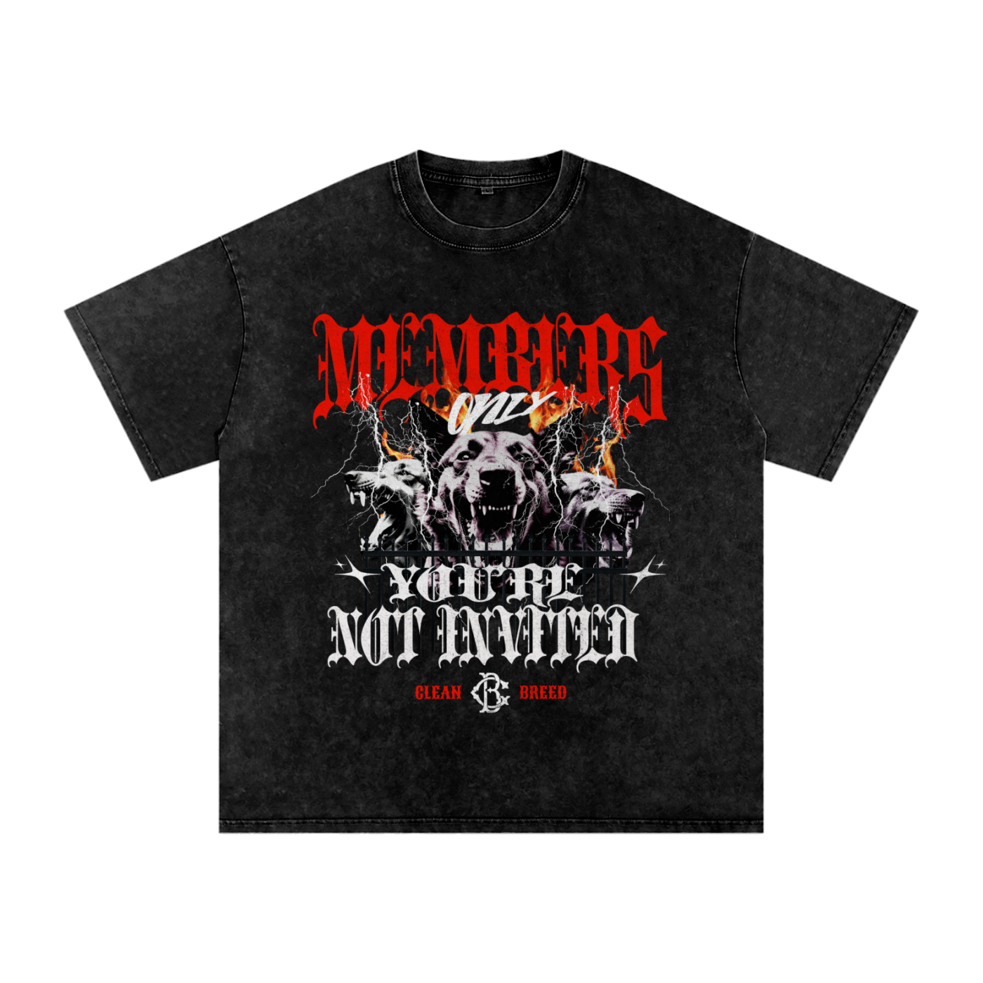 Clean Breed Members Only Snow Washed Oversized Cotton T-Shirt