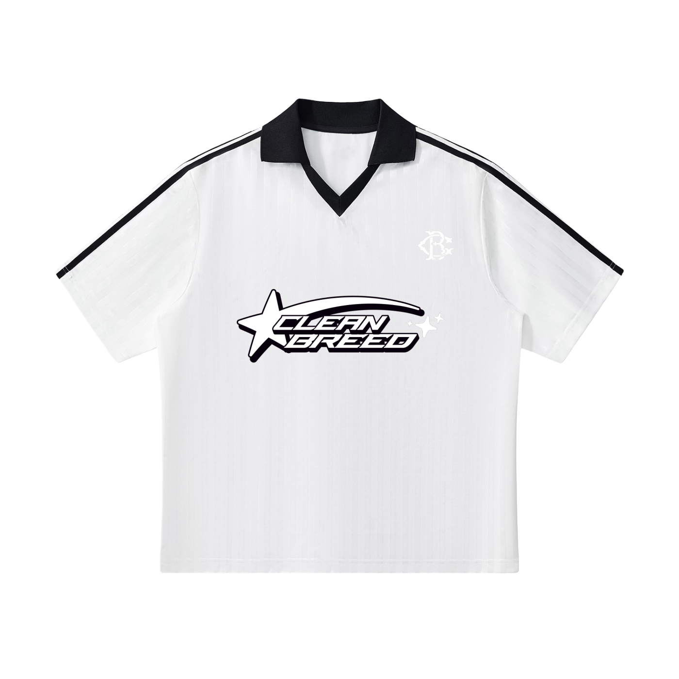 Contrast Collar Striped Soccer Jersey