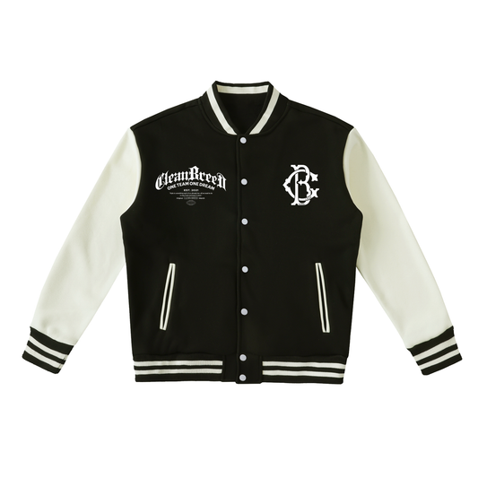 Clean Breed Two-Tone Fleeced Varsity Jacket