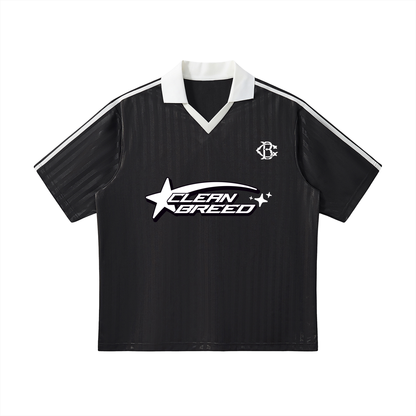 Contrast Collar Striped Soccer Jersey