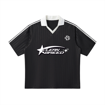 Contrast Collar Striped Soccer Jersey