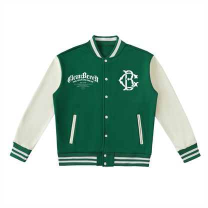 Clean Breed Two-Tone Fleeced Varsity Jacket
