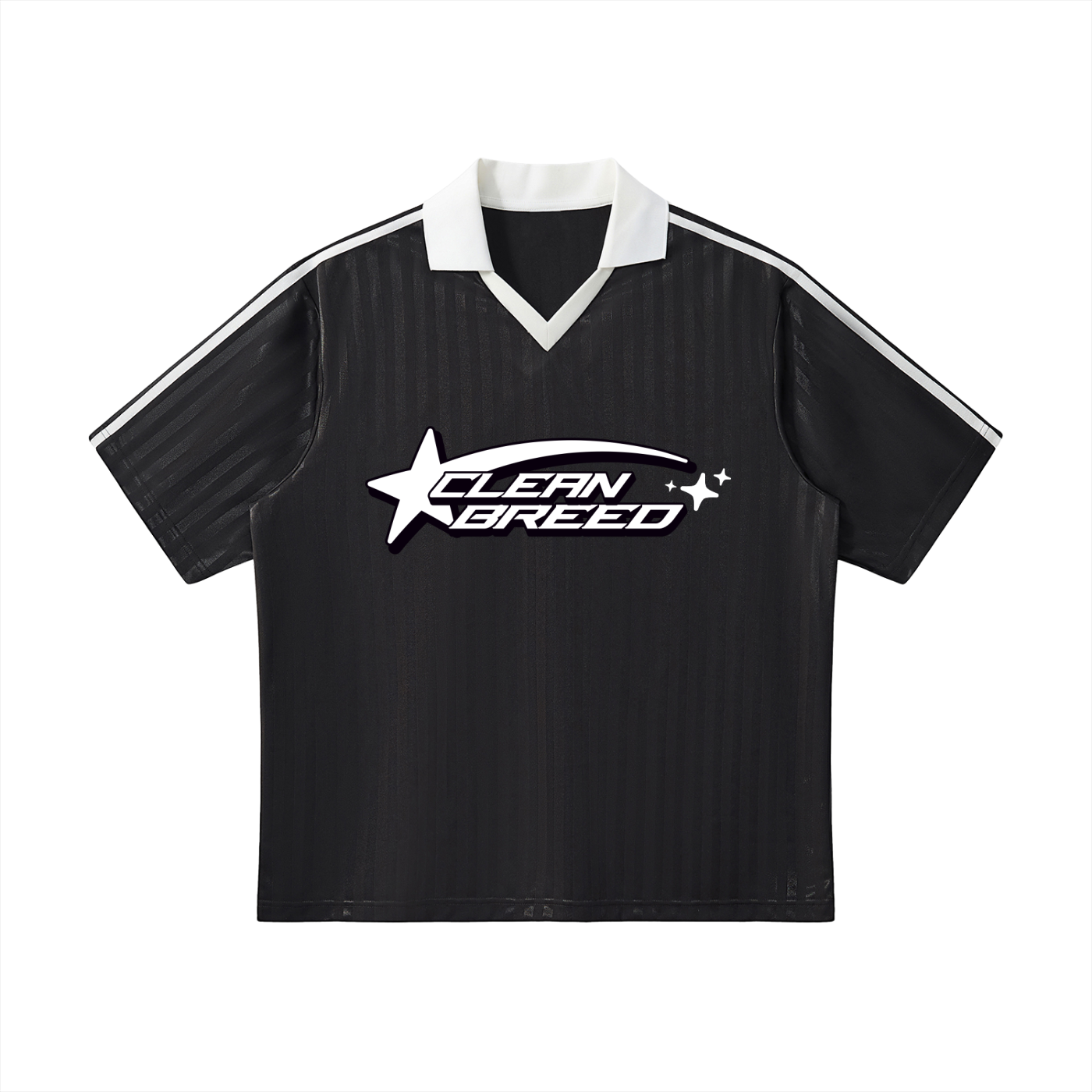 Contrast Collar Striped Soccer Jersey