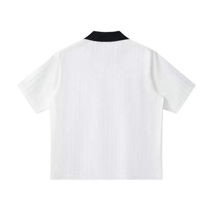 Contrast Collar Striped Soccer Jersey