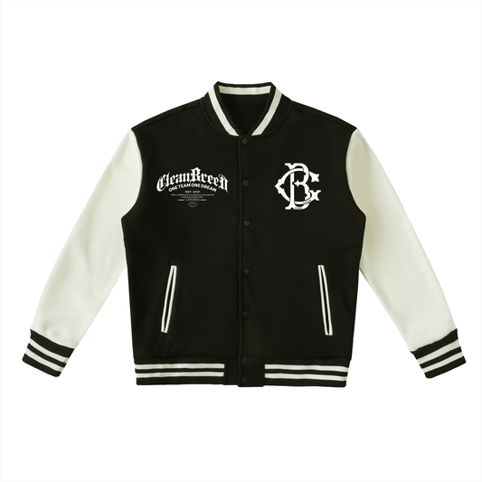 Clean Bread Two-Tone Fleeced Varsity Jacket
