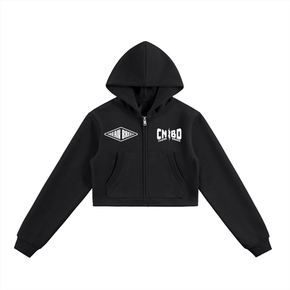 Clean Breed Essential Cropped Zip-Up Hoodie
