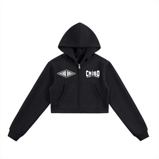 Clean Breed Essential Cropped Zip-Up Hoodie