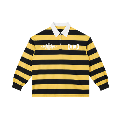 Clean Breed Color Block Stripe Polo Shirt
