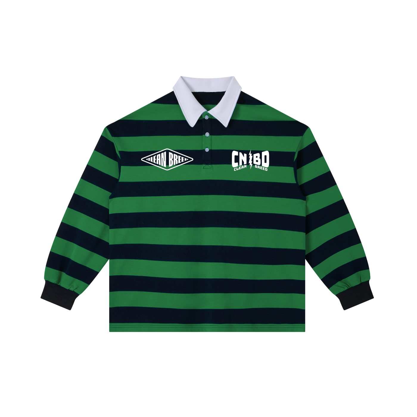 Clean Breed Color Block Stripe Polo Shirt