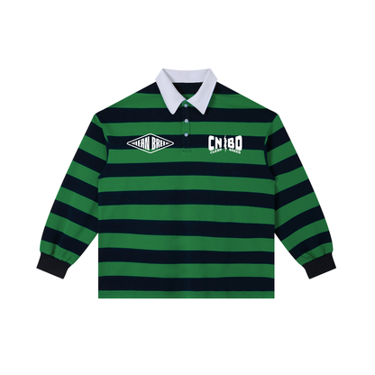 Clean Breed Color Block Stripe Polo Shirt