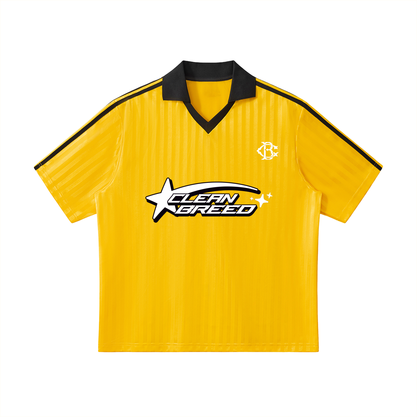 Contrast Collar Striped Soccer Jersey