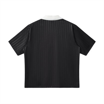 Contrast Collar Striped Soccer Jersey