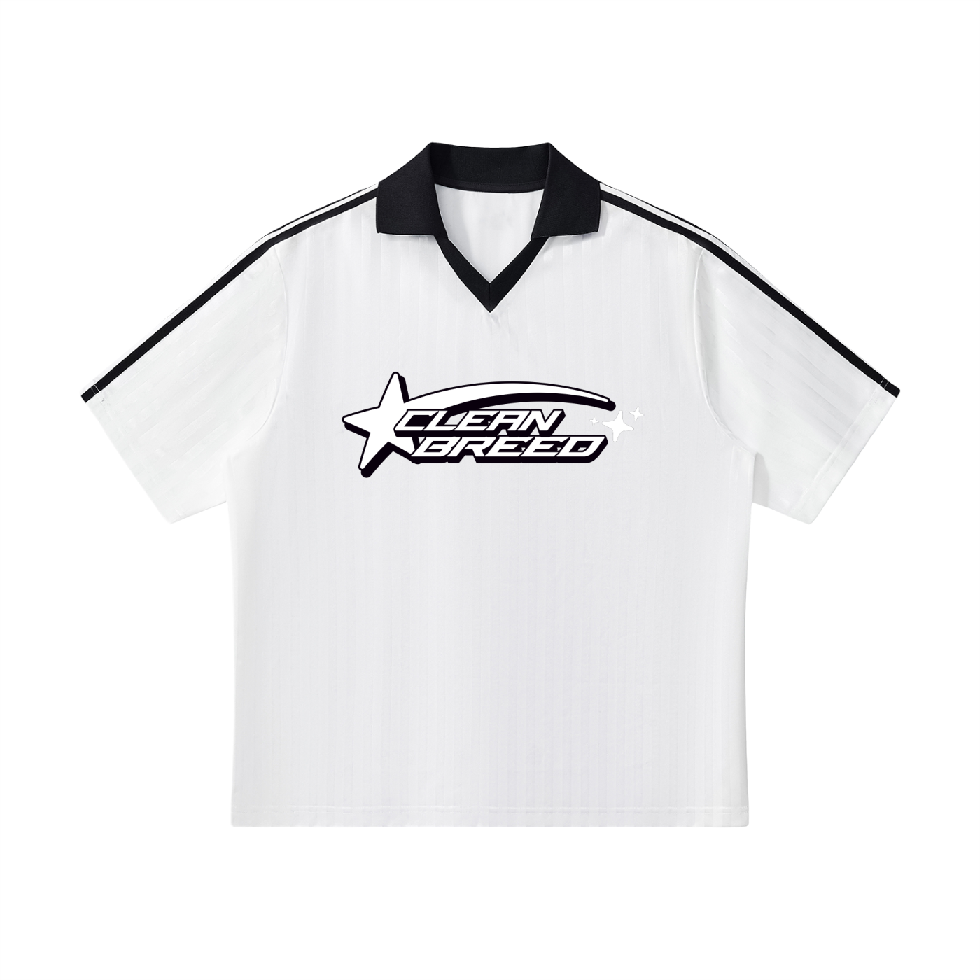 Contrast Collar Striped Soccer Jersey