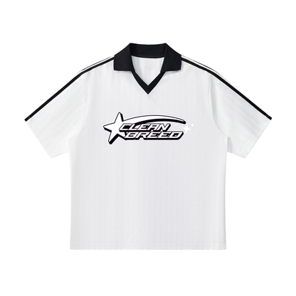 Contrast Collar Striped Soccer Jersey
